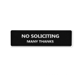 Alumetal Metal Aluminum 2.8" x 7" No Soliciting Sign Digitally Printed Durable UV Silver with Black Letters Weather Resistant